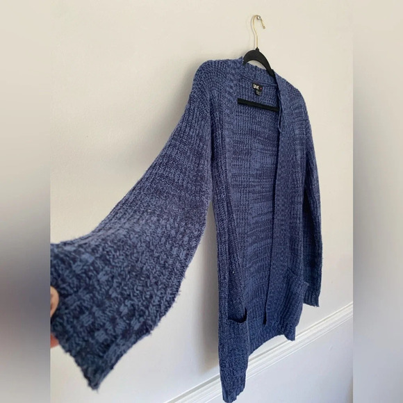 Love Knit Open Front Cardigan Pockets Navy Grannycore Autumn Winter Cottagecore - Picture 4 of 10